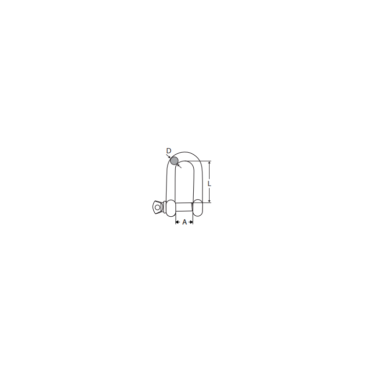 GRILLETE RECTO LARGO INOX A316