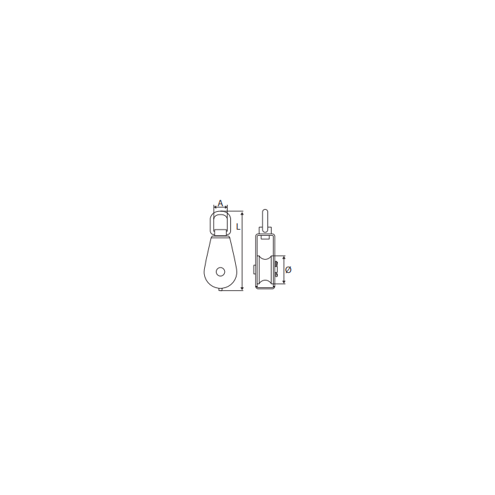 POLEA GIRATORIA SIMPLE INOX A316
