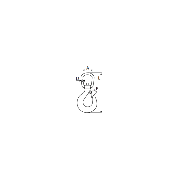 GANCHO CARGA GIRATORIO INOX A316