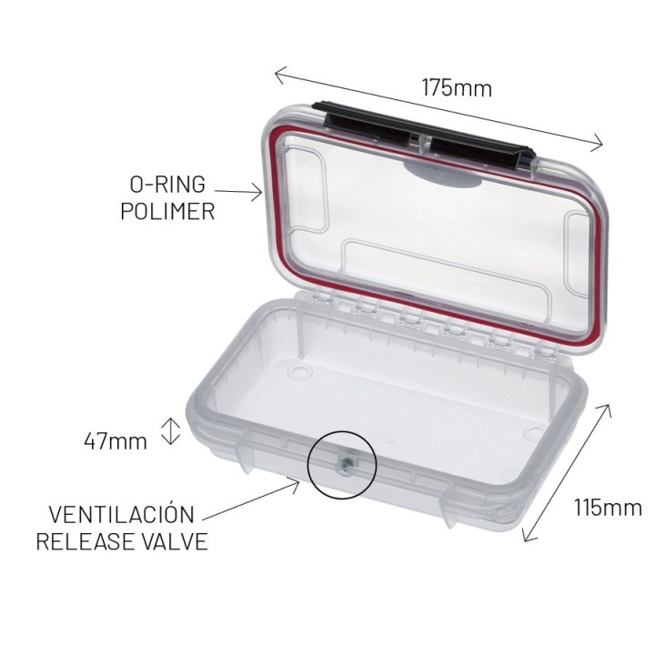 CAJA POLIPROPILENO HERMETICA 17.5x11.5x47mm