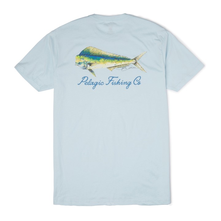 PELAGIC PREMIUM TEE GOIONE MAHI LIGHT BLUE