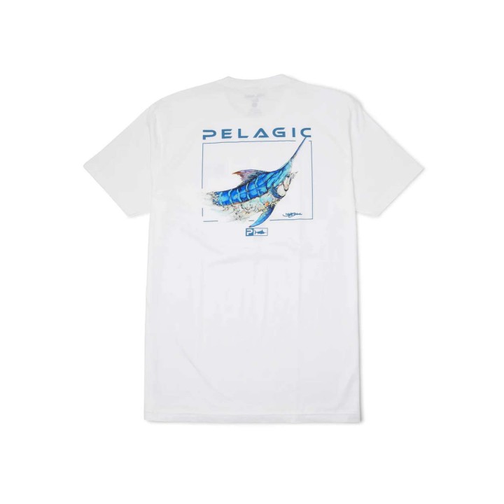 PELAGIC PREMIUM TEE GOIONE MARLIN WHITE