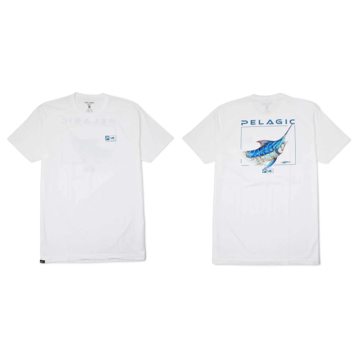 PELAGIC PREMIUM TEE GOIONE MARLIN WHITE